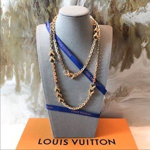Louis Vuitton Gold Essential V Long Chain Necklace